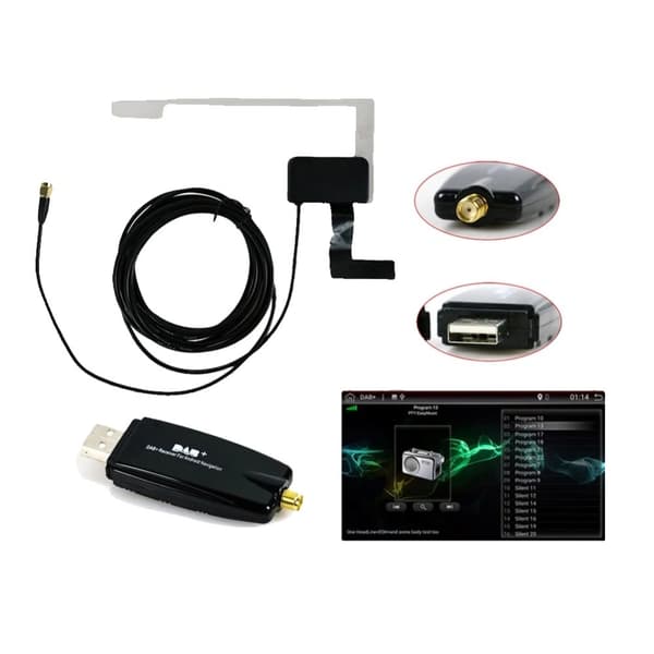 Bil GPS-modtager, DAB+ antenne, USB adapter