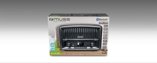 Muse | M-135 DBT | Hälytystoiminto | AUX sisään | Musta | DAB+/FM-pöytäradio Bluetoothilla