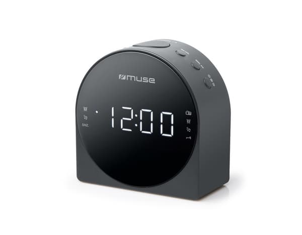 Muse | M-185CR | Dobbelt vækkeur radio PLL | AUX i | Sort