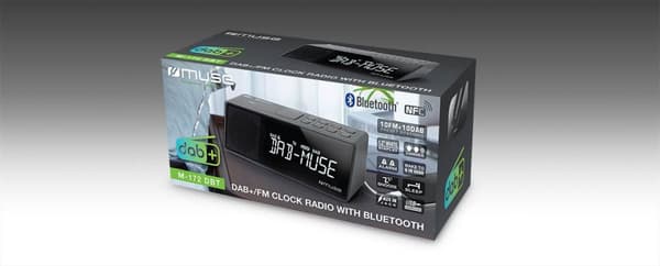 Muse M-172DBT DAB+ / FM RDS-radio, kannettava, Black Muse | M-172 DBT | Hälytystoiminto | NFC | Musta