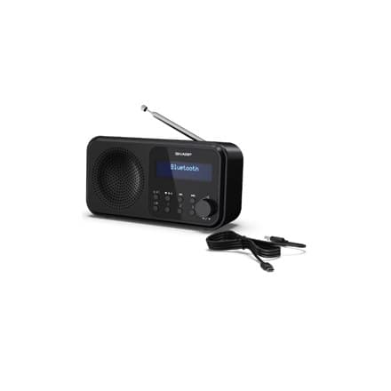 Sharp DR-P420(BK) Tokyo bærbar digitalradio, FM/DAB/DAB+, Bluetooth 5.0, USB eller batteridrevet, Midnight Black Sharp | Midni