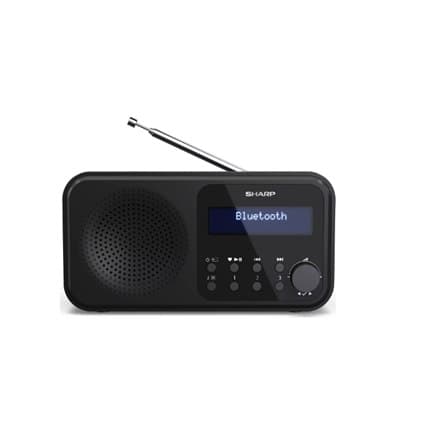 Sharp DR-P420(BK) Tokyo bærbar digitalradio, FM/DAB/DAB+, Bluetooth 5.0, USB eller batteridrevet, Midnight Black Sharp | Midni