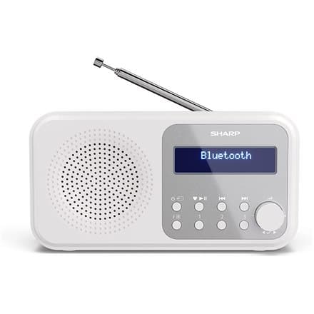 Sharp DR-P420(WH) Tokyo bærbar digitalradio, FM/DAB/DAB+, Bluetooth 5.0, USB eller batteridrevet, Snehvid Sharp | Hvid |