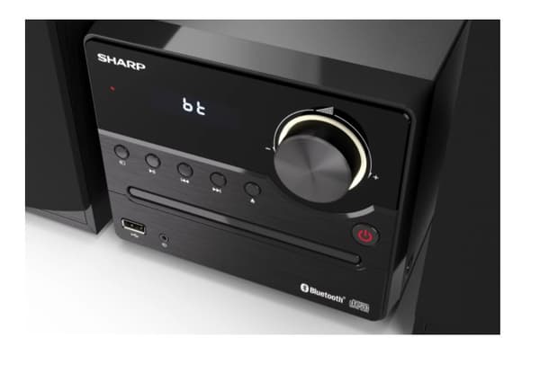 Sharp XL-B512(BK) Hi-Fi-mikrosystem, CD/FM/USB/Bluetooth v5.0, 45W, Black Sharp | Hi-Fi mikrosystem | XL-B512(BK) | USB-port |