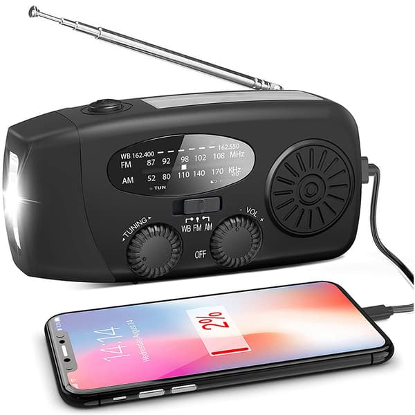 Smart Vevradio (Nödradio) Solcell Ficklampa Powerbank