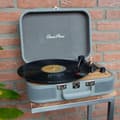 Miniatyrbild 7 av 9: Classic Phono Retro skivspelare - Vinylfodral med Bluetooth - Autostopp - TT-116GY - Grå