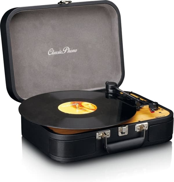 Classic Phono Retro Record Player - Vinyl etui med Bluetooth - Auto-stop - TT-116BK - Sort