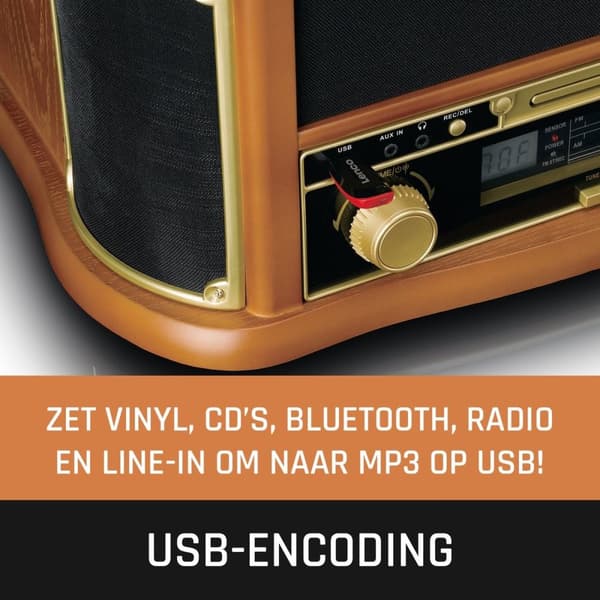 Lenco TCD-2551WD Pladespiller lydpladeafspiller med bæltedrev Wood Automatic (TCD-2551)