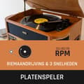 Miniatyrbillede 7 af 10: Lenco TCD-2551WD Pladespiller lydpladeafspiller med bæltedrev Wood Automatic (TCD-2551)