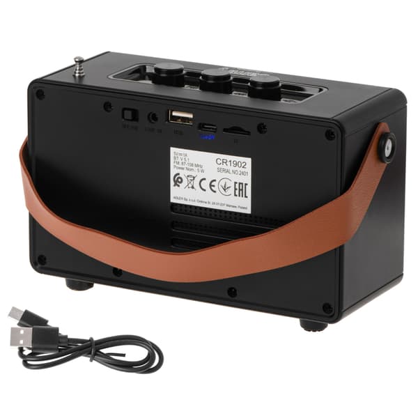 FM-radio bluetoothilla ja TWS-toiminnolla - musta