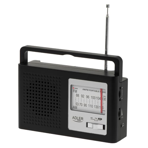 AM/FM-radio med teleskopantenn och jack-ingång