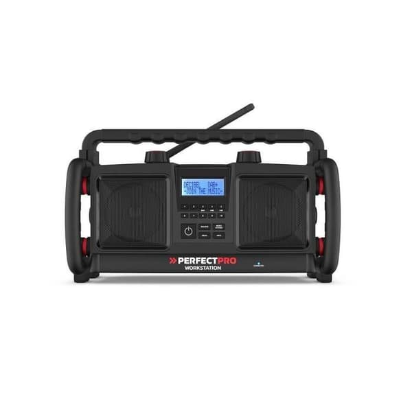 IP65 WORKSTATION Perfect Pro uppladdningsbar USB byggplatsradio (laddare/spelare)