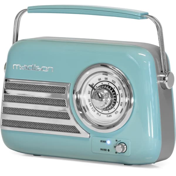 Madison Retro Radio m. Bluetooth och FM (blå)