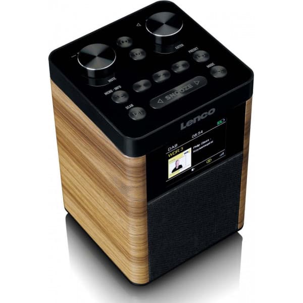 Lenco PDR-060 kannettava FM-radio Bluetoothilla, pähkinä