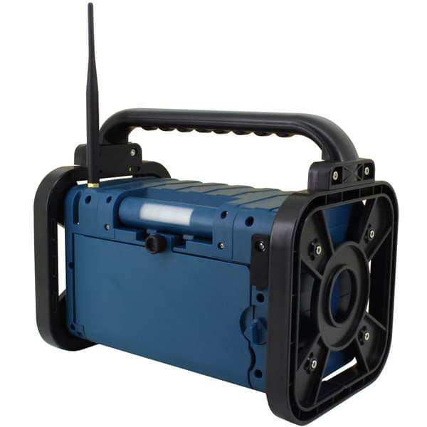 DAB85BL Stereo DAB+/FM-konstruksjon/hageradio med Bluetooth®, LED-belysning og Li-Ion batteri