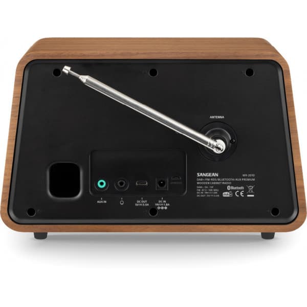 Sangean WR-201D pöytäradio, Bluetooth, vintage pähkinäpuu