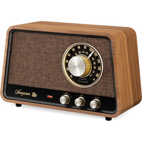 Sangean WR-101 pöytäradio, Bluetooth, vintage pähkinäpuu