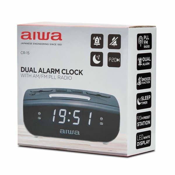Klockradio Aiwa CR-15 Svart