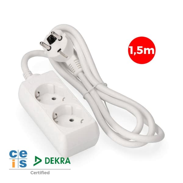 2-stiks bundkort uden tænd/sluk-knap EDM 41015 Schuko (1,5 m)