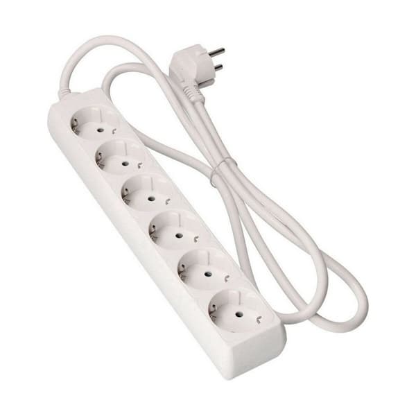 Ellist 6 Tomas-uttag utan brytare EDM 41006 Schuko (1,5 m)