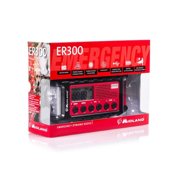 Midland ER300 nödradio med 2600mAh Solar Dynamo-batteri