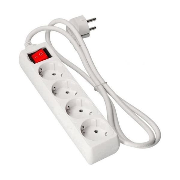 4-pistokkeinen jakorasia virtakytkimellä EDM 41044 Schuko (3 m)