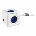 Miniatyrbilde 1 av 4: Multipluggskube Allocacoc Powercube Extended 1402 USB 250 V 16 A 1,5 m