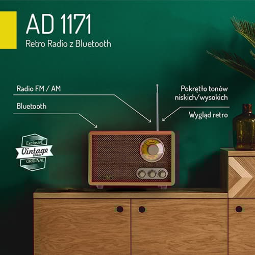 AD 1171 Retro Radio Bluetoothilla