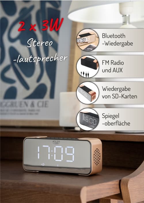 AD 1190 kobber Trådløs clockradio