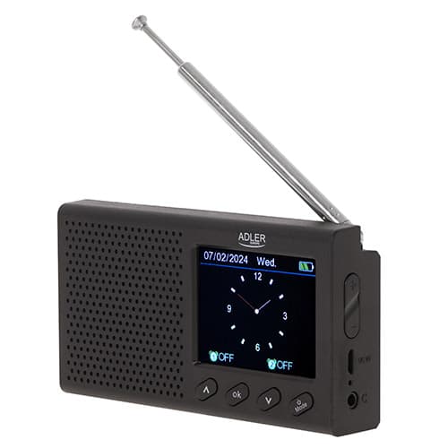AD 1198 kannettava radio - LCD - FM - Bluetooth - Kello