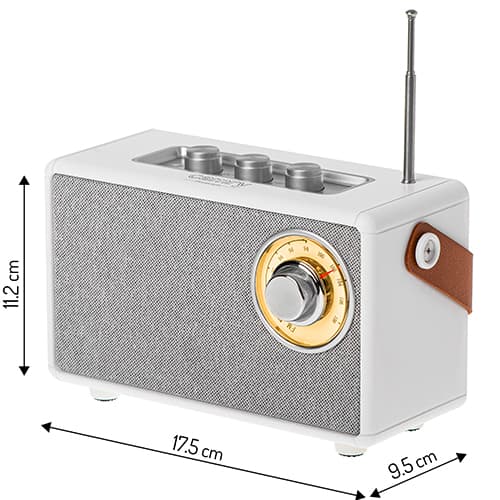 CR 1902 Vit FM-radio med Bluetooth - USB-c