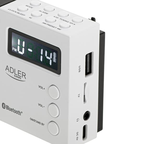 Adler FM-radio PLL:llä, Bluetoothilla ja USB/SD-toistolla varustettuna