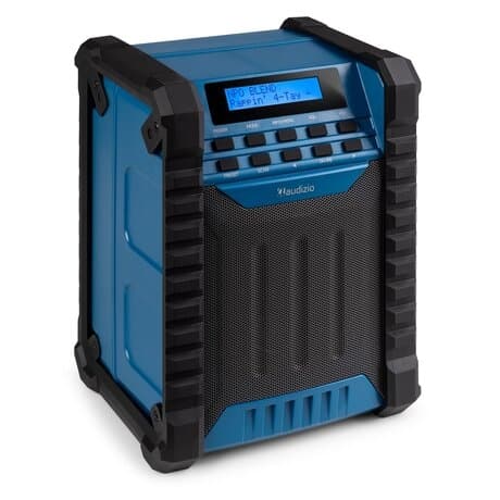 Audizio Jobsite på batteri - Bygg- och Arbetsradio med Bluetooth och antenn - DAB+ och FM - IP54