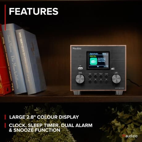 Audizio Vieste DAB+ Radio med Subwoofer - Trä