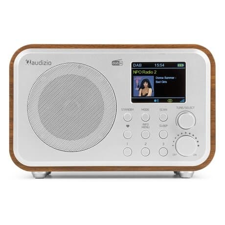 Audizio Milan bärbar DAB-radio med Bluetooth, FM-radio och batteri - Silver