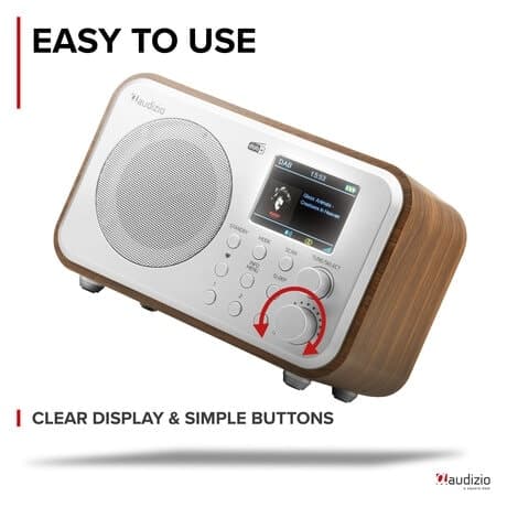 Audizio Milan bärbar DAB-radio med Bluetooth, FM-radio och batteri - Silver