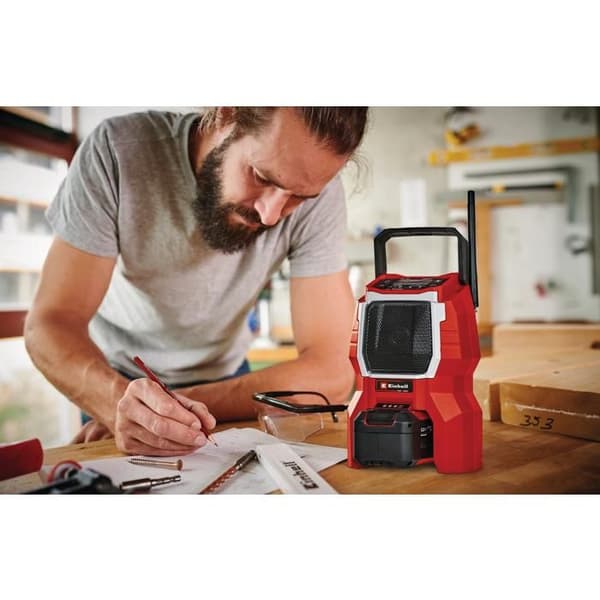 Einhell trådlös radio TC-CR 18 Li BT - Solo (18V, LCD-skärm, Bluetooth, AM- och FM-frekvens) Levereras utan batteri eller laddare.