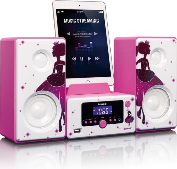 Lenco MC-020 - Stereoset med radio, Bluetooth, USB och AUX-ingång - Princess