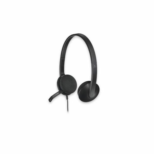 Hörlurar med Mikrofon Logitech 981-000475 USB 1,8 m Svart