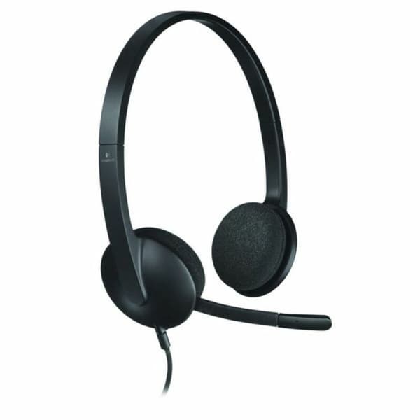 Hörlurar med Mikrofon Logitech 981-000475 USB 1,8 m Svart