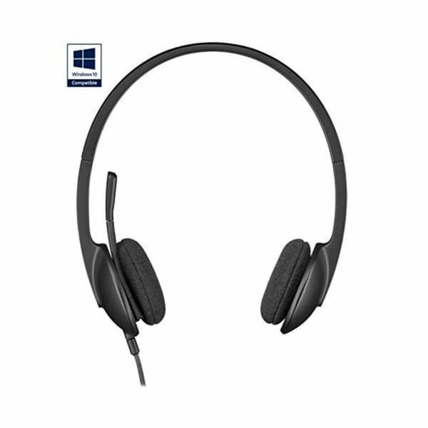 Hörlurar med Mikrofon Logitech 981-000475 USB 1,8 m Svart