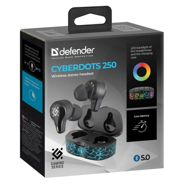 Hovedtelefoner Defender CYBERDOTS 250 Sort Multifarvet