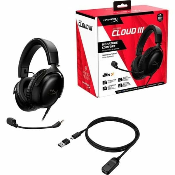 Hörlurar med Mikrofon HyperX Cloud III Svart