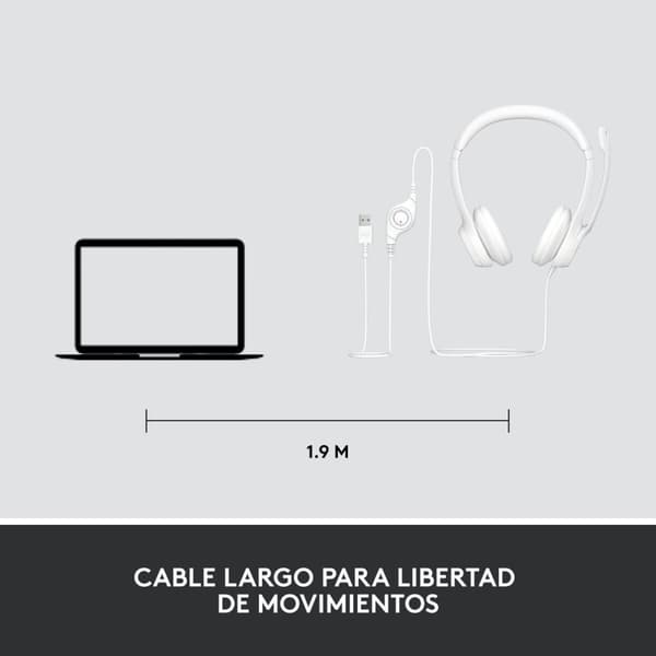 Hodetelefoner Logitech H390 Hvit