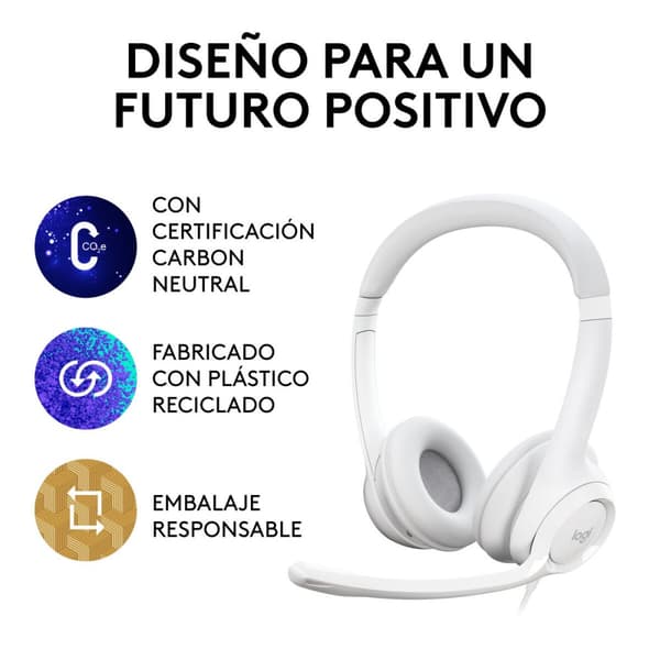Hodetelefoner Logitech H390 Hvit