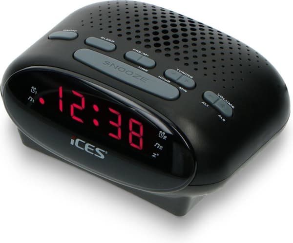 Ices ICR-210 Black - Clock Radio - Radio - Sleeptimer - FM Tuner