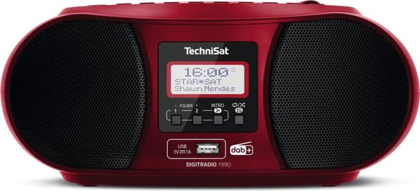 TechniSat DIGITRADIO 1990 - stereo boombox med DAB+/FM radio og CD-afspiller (Bluetooth audio streaming, hovedtelefonstik, USB, AUX in, opladningsfunk