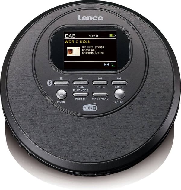 Lenco CD-500BK - Bærbar CD-afspiller med DAB og FM - Bluetooth - Sort
