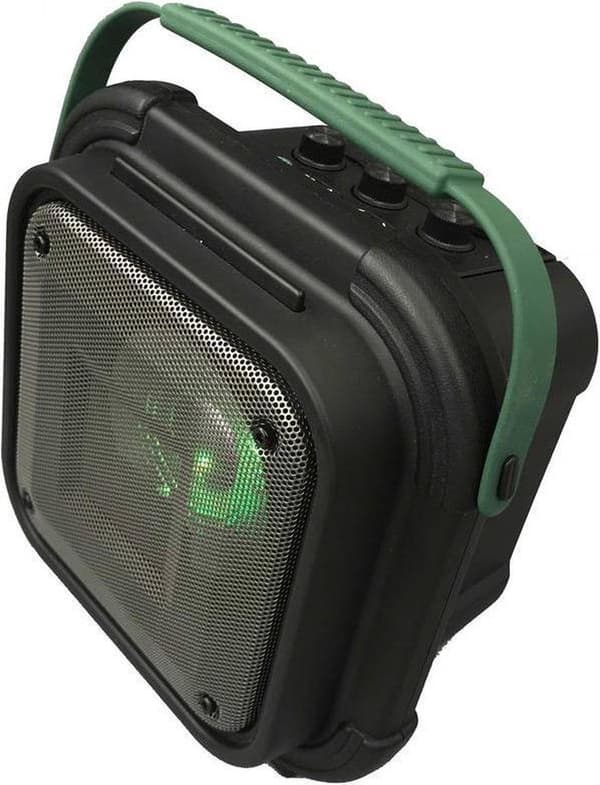 Reflexion OS01BT Byggplatsradio FM AUX, Bluetooth, FM, USB Inkl. karaokefunktion, stänksäker, uppladdningsbar grön