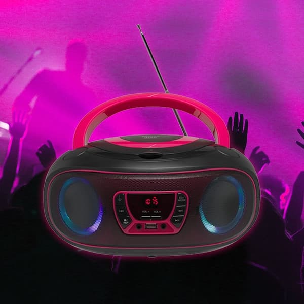 Denver TCL-212BT Radio CD, FM, stemningsbelysning, pink